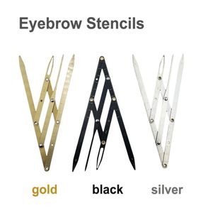 Rostfritt stål Mikroblading Eyebrow Stencil Golden Ratio Eyebrow Ruler Shaping Mätverktyg Permanenta smink Tillbehör Tatto3881618