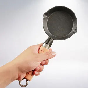 Tavalar Ev Mutfak Yemek Araçları Tencere 10cm Dökme Demir Tavan Gaz İndüksiyon Ocak Offansız Mini Omlet