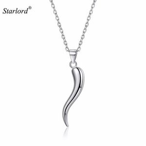 Pendanthalsband italienska hornhalsband 925 Sterling Silver 18 Kabelkedja Cornicello Cornetto Amulet Jewelry P13274B2580