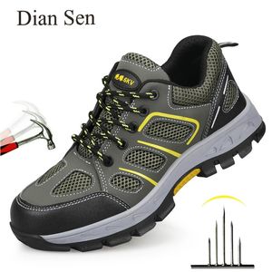 Diansen Mens arbetssäkerhetsskor Non Slip Breattable Sneakers Antismash Steel Toe Boots Puncture Proof Construction Storlek 231225