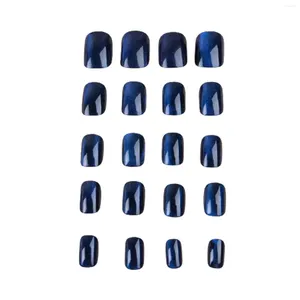 False Nails Woman Blue Finke Finke Ballittering Ballerina Square Edge Artificiale per la vita quotidiana Uso quotidiano