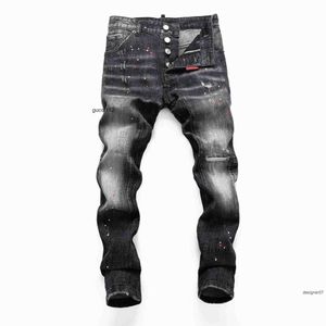 Męskie luksusowe designer dżinsowe d2 dsq2 dsquare 2 otwory spodni Coolguy Biker Pants dsquared2 odzież 122U