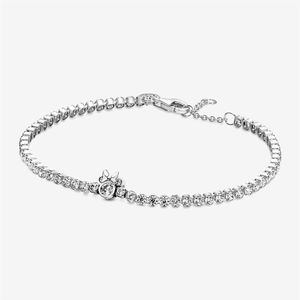 100% Chain 925 Sterling Silver Cute Mouse Tennis Bracelet Pavor Pavor de zircônia cúbica Moda feminina Acessórios de jóias de noivado de casamento264s