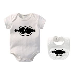 Babys tvådelar set onesies bodysuit barn kort ärm ren bomull burp tyg nyfödd baby jumpsuit klassisk helt nyfödd babys rompers csd2312284