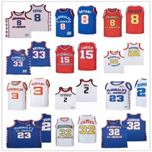 Men Kids Movie ALL AMERICAN MCDONALDS Basketball Jersey Vince Carter JOHNSON 32 LEBRON JAMES 23 LONZO BALL Carmelo Anthony Kevin 3 Durant 8 33 Mamba Stitched Size S-3XL