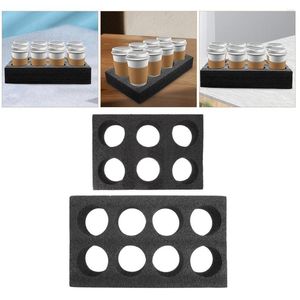 Tazze di piattini da 2 pezzi per bevande da tè per tè tazza tazza da tazza da tacco da imballaggio a 8 tazza vassoio portatore di cotone perle cotone accessorio