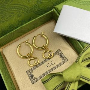 Designer Women Vintage örhänge Luxury Gold Stud Earring Fashion Alphabet Earrings High End Jewelry Men Earrings2436