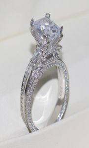 Vecalon Women Big Jewelry Ring Princess Cut 10ct Diamond Stone 300st CZ 925 Sterling Silver Engagement Wedding Ring Gift3617799