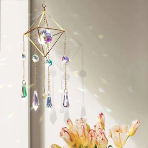 Sun Catcher Crystal Hanging Glass Prisms Suncatcher Wind Pendants Chimes for Car Wedding Window Outdoor Garden Decorations 231227