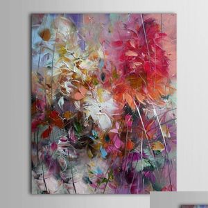 Paintings Big 100% Hand-Painted Floral Purple Abstract Oil Painting Modern Wall Art Living Room No Frame Picture Home Decoration 21031 Dhvel