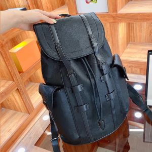 Mode män brev ryggsäck lyxdesigner läder back pack hög kvalitet kvinnor axel väska resor ryggsäckar studentskolväskor 47 cm