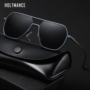 Creative Aluminum Magnesium Day Night Color Changing Mirror for Men Male Square Two-Tone Temples Polarized Sunglasses UV400 231228