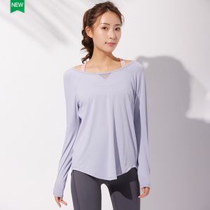 lu Camicia da donna Yoga Manica lunga Autunno ll Sport Che modella la vita Stretta Fitness Slim T-shirt Abbigliamento sportivo Canottiera da donna TP351