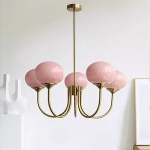 Lampadari moderni moderni bauhaus rosa chiaro/bianco/arancione camera per bambini in vetro lampadario a led camera da letto decorazione per la casa