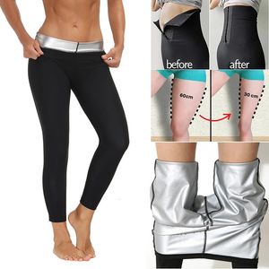 Kvinnliga termiska leggings Träning Bastu byxor Body Shaper Sweat Formewear Viktminskning Slimming Leggins Midjetränare Lår Trimmer 231227