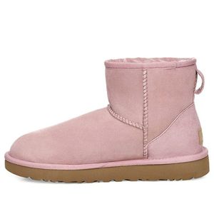 Женские модные теплые зимние ботинки ручной работы по индивидуальному заказу в стиле ретро, повседневная обувь UG Classic Mini II на флисовой подкладке розового цвета 1016222-PCRY