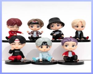 7 Pçs/set Bangtan Boys BT21 Grupos Modelo Brinquedos K Star TOP Group A.R.M.Y PVC Figuras Chaveiro Bt Kid X05032570656