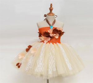 Prenses Moana Tutu Elbise Kızlar için Doğum Günü Partisi Giydirme Dantel Tül Çiçek Kız Elbise Çocuklar Cadılar Bayramı Cosplay Kostümü T20062307P1087275