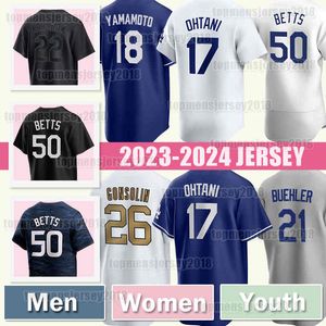 17 Shohei Ohtani 5 Freddie Freeman Camisa de beisebol Mookie Betts Los Angeleses Yoshinobu Yamamoto Walker Buehler Gavin Lux Miguel Rojas Jason Heyward Dodgers Taylor