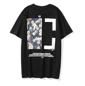 新しい男性レディースファッショントップスポーツTシャツ夏のデザイナーホワイトTシャツ豪華なコットンルーズTシャツカジュアルショートスリーブ油絵ブラックバックプリント9fr4 9fr4