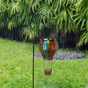 Air Balloon Solar Lantern Lamp Outdoor Waterproof Metal Hanging Lights LED Garden Yard Patio Decor Power Light 231227