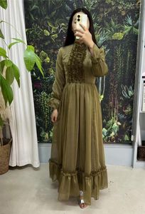 Ethnic Clothing Cardigan Muslim Middle Eastern Arab Women's Chiffon Long Dress Robe Femme Musulman For East Arabia