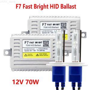 HID автомобильные ксеноновые комплекты DLT F7 Fast Bright Ballast Xenon 70W HID Kit 4300K 6000K H7 H1 H11 HB3 HB4 D2H Ксеноновые лампы 70 Вт HID Лампа 12 В Комплект автомобильных фарL231228L231228