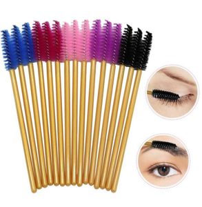 Макияж щетки для бровей Тушь для туши палочке для ресниц Spoolie Brush 50 PCSSet Целые одноразовые палочки для ресниц Extension6774177