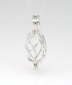925 Silver Ed Cage Locket Sterling Silver Pearl Crystal Gem Bead Cage Pendant Montering för DIY Fashion Jewelery Charms1989153