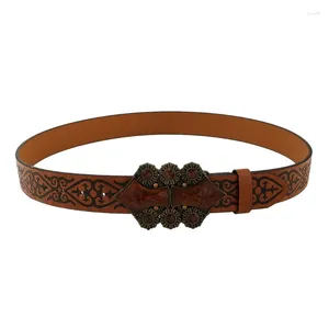 Belts Ethnic-style Engraved Wide Belt For Women Vintage Pants Vacation Waist Female Lady Decorative Accessories