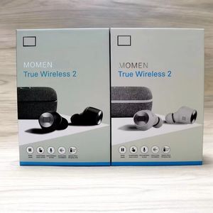 Momentum True Wireless 2 öronsnäckor TWS Trådlös Bluetooth Earphone Tygkonstladdare Box Earphone Stereo Bass in-Ear Earphone