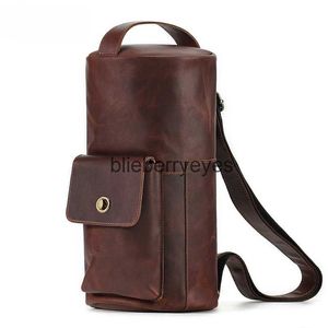 Shoulder Bags Crazy Horse Leather Retro Crossbody Small Fashion Trend Cylinder Bag Chestblieberryeyes