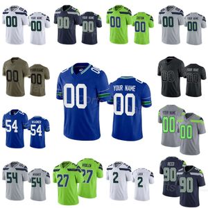 Child Man Women Football 54 Bobby Wagner Jersey Kids 20 Julian Love 90 Jarran Reed 27 Riq Woolen 33 Jamal Adams 30 Michael Jackson 2 Drew Lock 26 Zach Charbonnet Sport