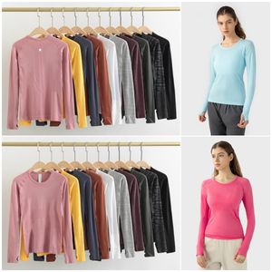 Lu-3186 Align Yoga Jogging Tee Shirt Long Sleeve Woman Athletic T-Shirts Stretch Bodybuilding Top Tight Fitness Swiftly Tech Sports Tshirt