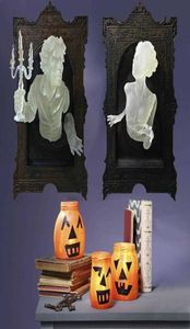 Fantasma nello specchio Halloween Cornice luminosa in resina ornamenti X0803301E8932588