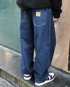 Designer denim byxor mode rak ben lösa tvätt jeans avslappnade byxor