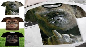 Men039s Tshirts moda 2021 Summer Men 3D Printed Animal Monkey Tshirt krótki rękaw Zabawny design
