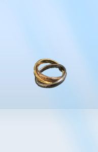 Großartig aussehender Modemarken-Ring aus Edelstahl mit 3 Ringen, 18 Karat, Persönlichkeit, hochwertig, Liebhabergeschenk, Freunde tauschen Geschenke aus, be2730377