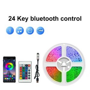 LED RGB Lights Music Synchronized Color Thanging Stripe Remote Control Light Right Strip Bedroom Party Amosphere Decoration 5V USB Strip Light DIY Multi Colors 50ft/100フィート