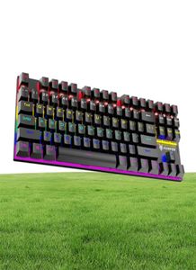 Epacket K80 Mechanical Keyboard Wired Green Axis Metal Panel Luminous Desktop Computer Notebook Gaming Game Bluetooth Wireless Key7784934