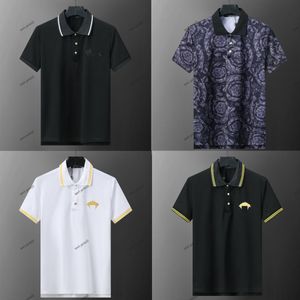 Mode polo man mens polos poloshirt topp tee kort ärm t-shirts designer lösa tees casual svart vit t shirt luxe vanlig t skjortor för män företag 24