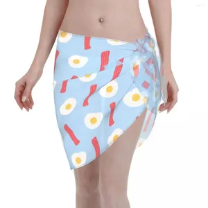 Kvinnors badkläder sexig chiffong pareo poched ägg täcker wrap sarong kjolar söt casual strandklänning baddräkt bikini cover-ups