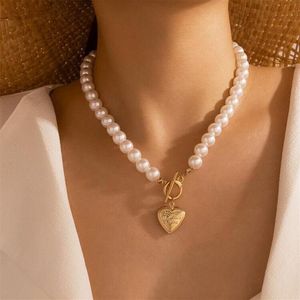 Catene di perle vintage Collana Collare Ciondolo dichiarazione per le donne Catena sul collo Chocker Gioielli punk Regalo di amicizia Collane250z