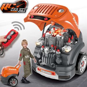 NUT Demontering Laddar Lossning av lastbil Diy Car Toy Child Screw Boy Creative Education Model Assembled Block Tool Set 231227