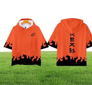 3D Harajuku Hooded Shirts Boys and Girls Cartoon Print T Shirts 2019 Uzumaki Cosplay T-Shirts Kort ärmkläder4652657