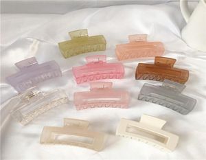 Artigli per capelli solidi coreani Eleganti fermagli per capelli in acrilico trasparente Forcine per capelli Barrette Copricapo per donne Accessori per ragazze Regali1822061