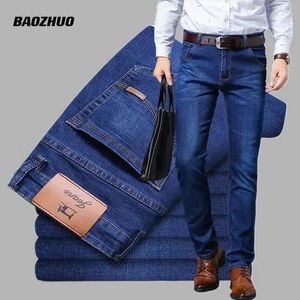 Abbigliamento del marchio di moda estivo abbigliamento magro uomini affari jeans casual 2023 uomo oversize pantaloni di jeans pantaloni larghi elastica autunno 231228