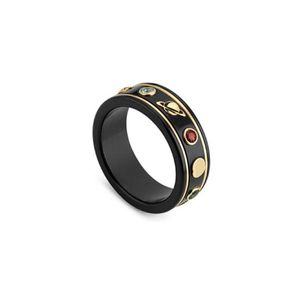 Unisex ring för man kvinna bee ringar designer smycken gåva svart vit keramisk ring mode tillbehör271n