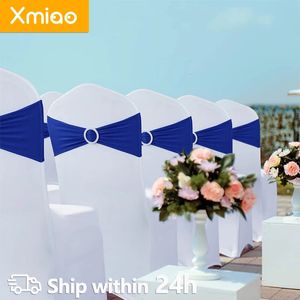 20pcs krzesło Sashes Bows Premium Stretch Frea Cover z Burząs Slider Universal Elastyczny krzesło krawaty na przyjęcie weselne 231227