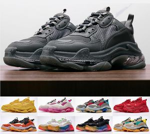 Triple S com meia menina rosa rosa bege homens mulheres sapatos casuais 17w velho pai preto amarelo mulheres néon verde aumentando tênis ao ar livre designer de cristal treinador EUR 36-45